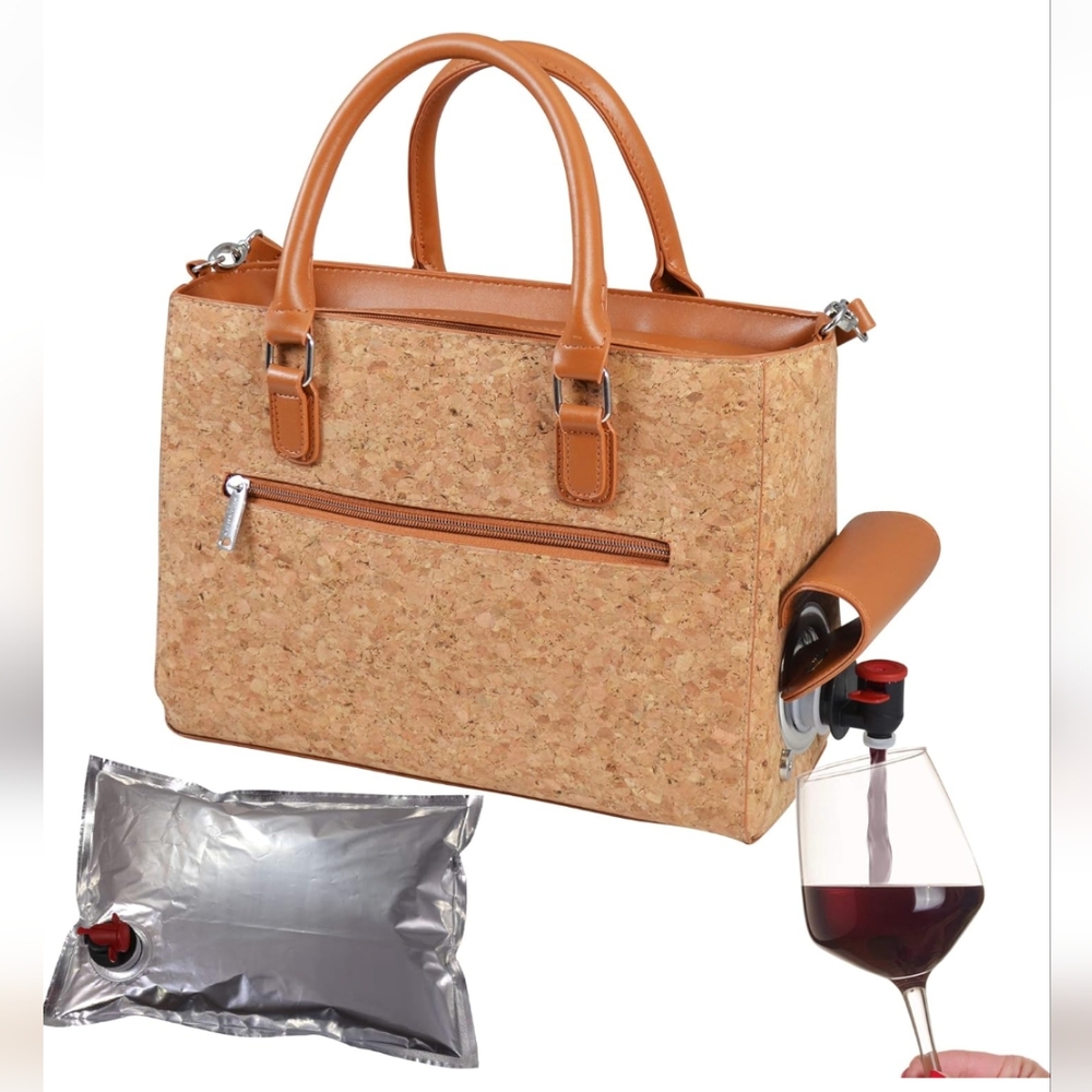Cork wine purse